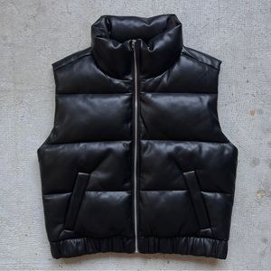 Abercrombie & Fitch Ultra Collection Vegan Leather Puffer Vest